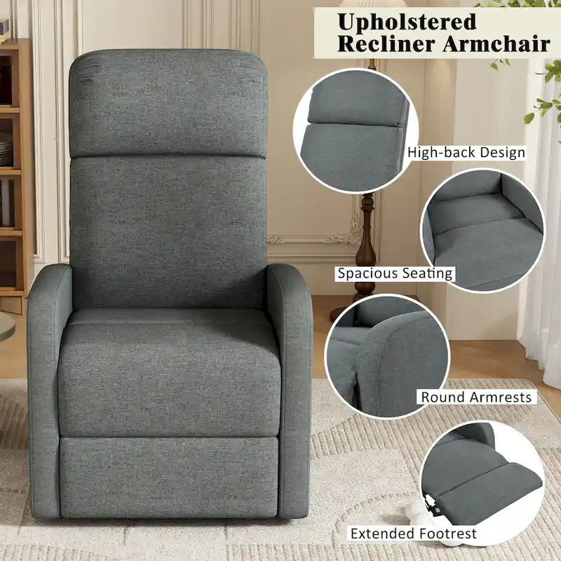 Fauteuil inclinable manuel moderne Fauteuil de cinéma maison inclinable manuel avec dossier réglable pour salon