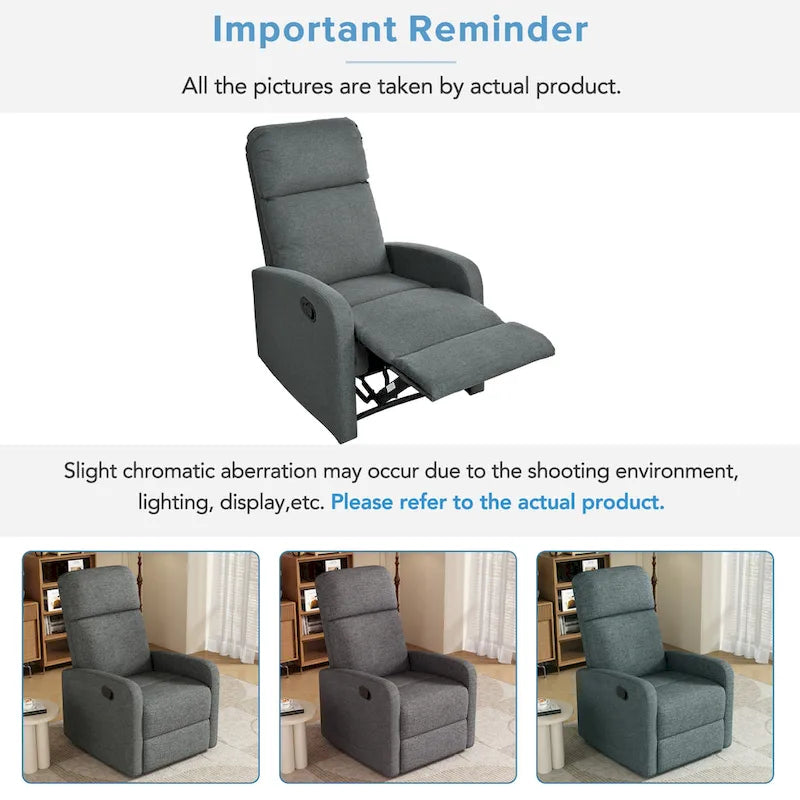 Fauteuil inclinable manuel moderne Fauteuil de cinéma maison inclinable manuel avec dossier réglable pour salon