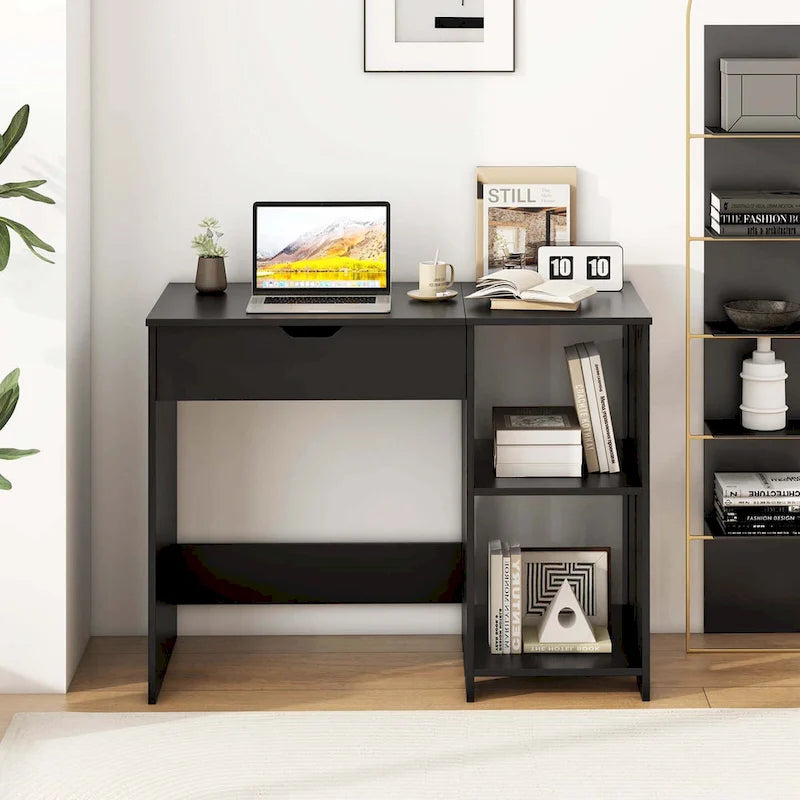 Bureau informatique relevable avec rangements cachés - Voir détails