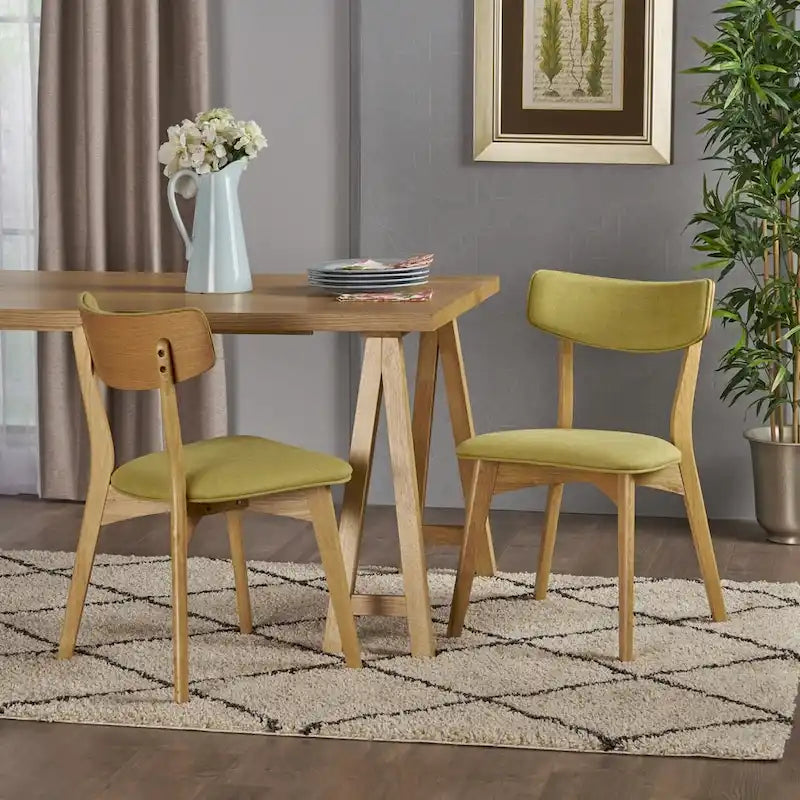 Chaise de salle à manger en tissu Abrielle Mid-Century Modern - S.O.