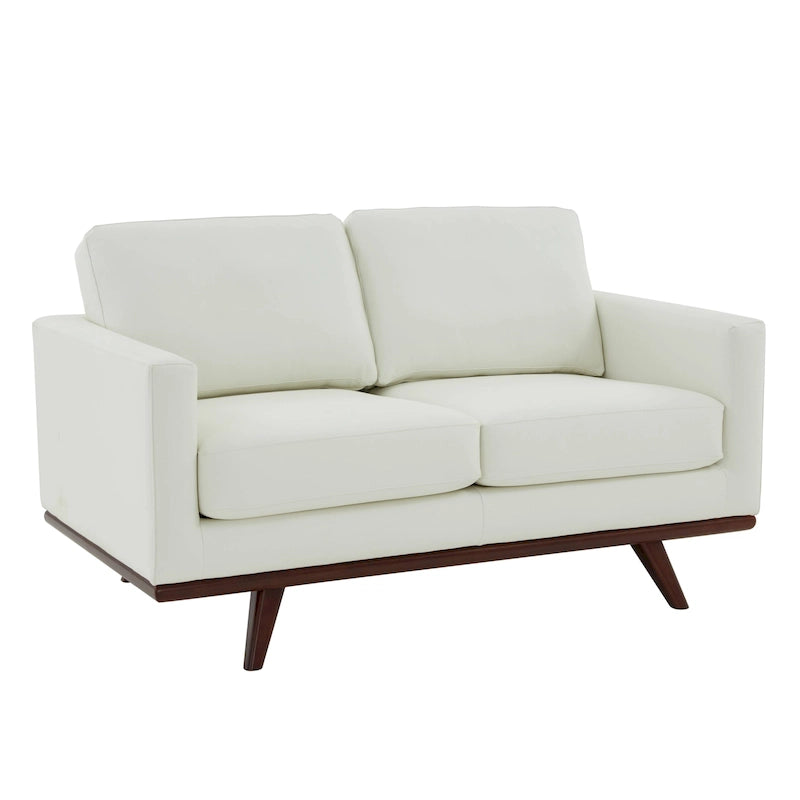 Causeuse Chester Modern Leather 2 places, canapé avec base en bois de bouleau pour salon, chambre, jardin - 58.27