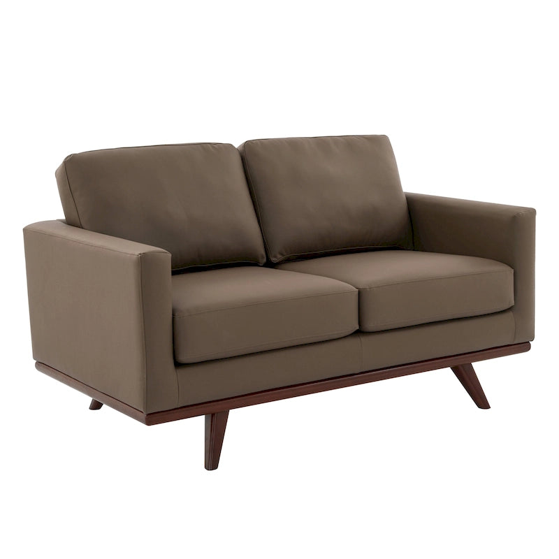Causeuse Chester Modern Leather 2 places, canapé avec base en bois de bouleau pour salon, chambre, jardin - 58.27