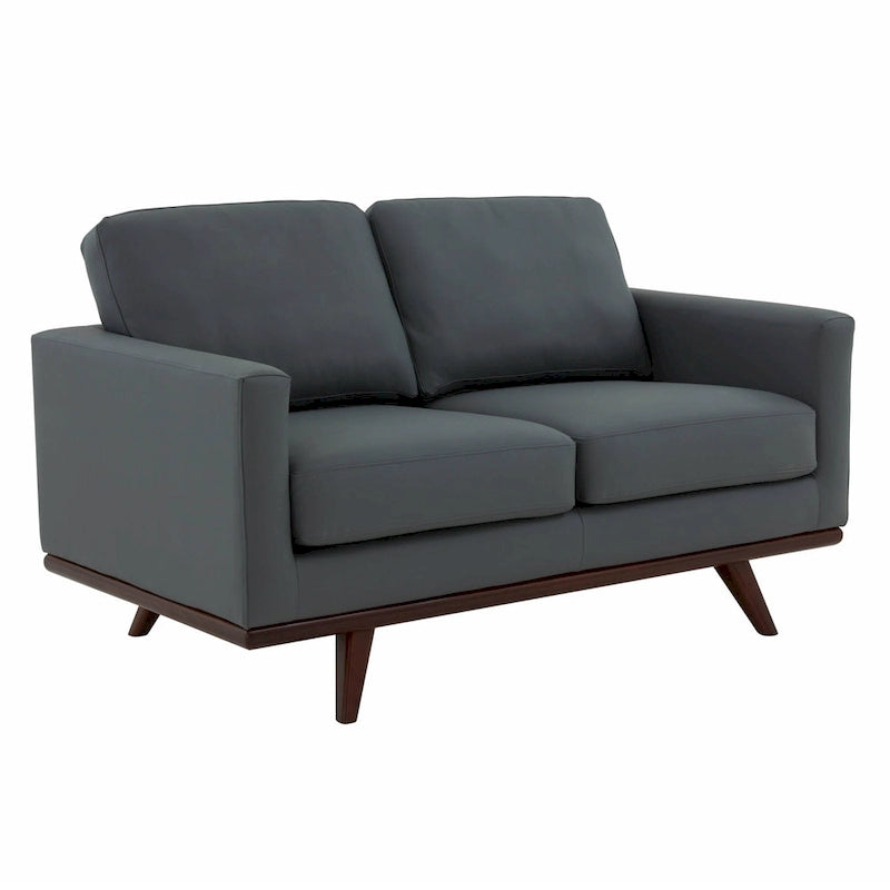 Causeuse Chester Modern Leather 2 places, canapé avec base en bois de bouleau pour salon, chambre, jardin - 58.27