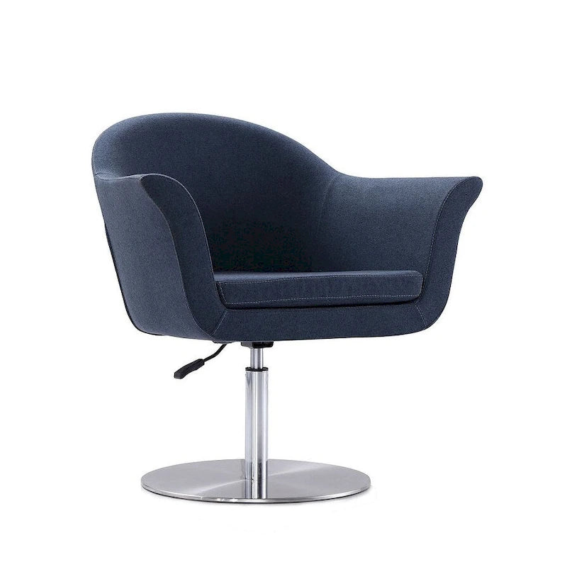 Fauteuil d'appoint réglable pivotant tissé en métal brossé Voyager Manhattan Comfort