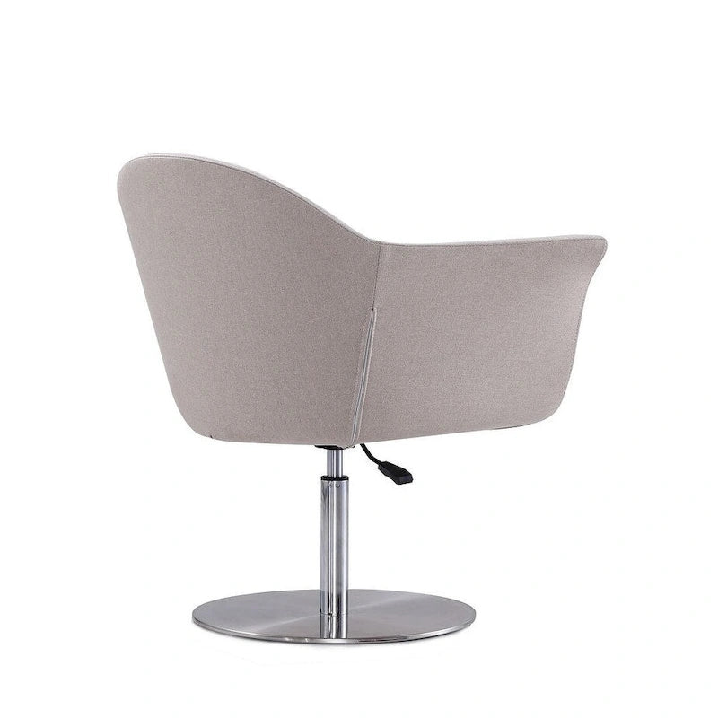 Fauteuil d'appoint réglable pivotant tissé en métal brossé Voyager Manhattan Comfort